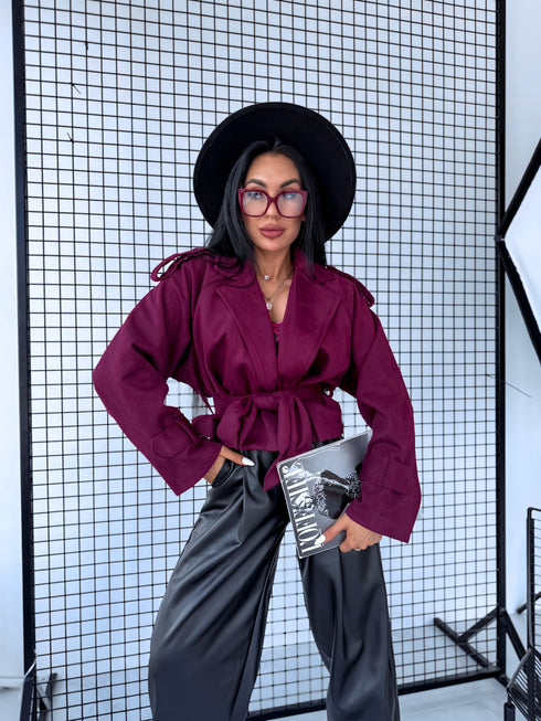 "BURGUNDY SPRITZ" - suede-like jacket